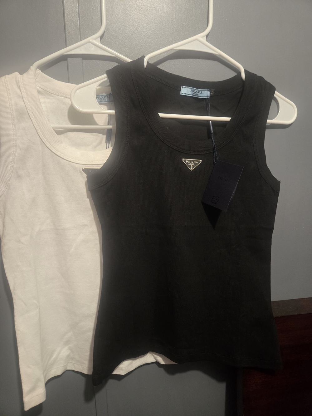 2 Prada Women’s Black Logo Tank Top